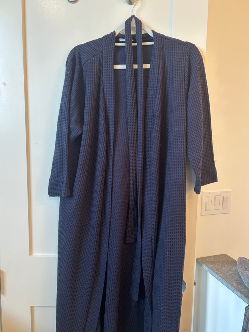ekattire Navy Blue Waffle Robe